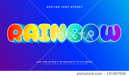 Rainbow 3d editable text effect Template Rainbow 3d editable text effect Template 141907006