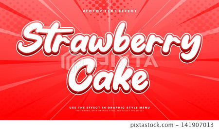 Strawberry Cake 3d editable text effect template 141907013