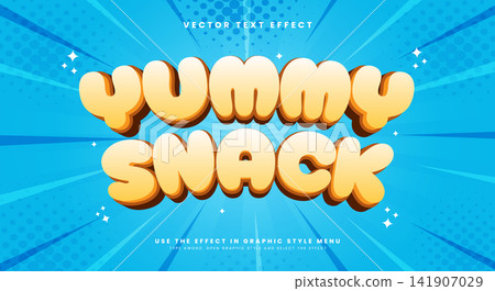 Yummy Snack 3d editable text effect template Yummy Snack 3d editable text effect template 141907029