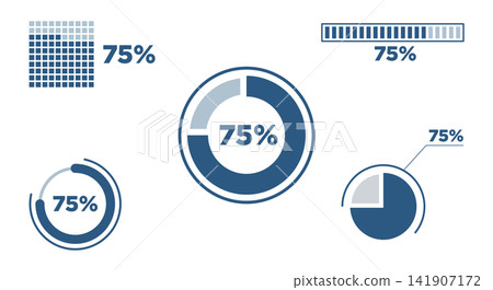 75 percentage infographic icon set 75 percentage infographic icon set 141907172