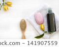 shampoo , comp and bath towel and soap for health care  141907559