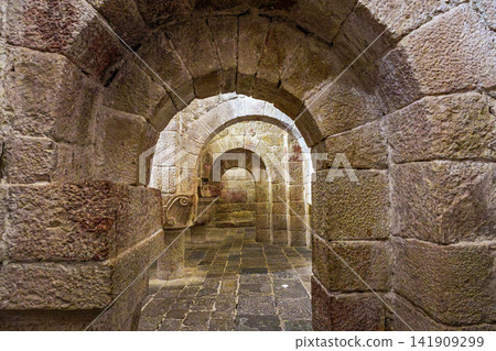 Interior of the crypt of the Monastery of San Salvador of Leyre Interior of the crypt of the Monastery of San Salvador of Leyre 141909299