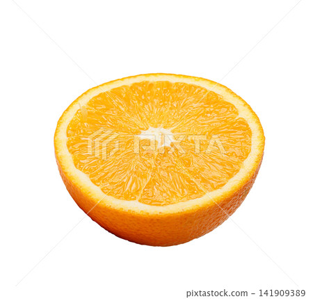 Fresh orange slice isolated on a white background with clipping path, highlighting juicy citrus flesh, vibrant natural color, and healthy nutrition for food, beverage, and wellness concepts Fresh orange slice isolated on a white background with clipping path, highlighting juicy citrus flesh, vibrant natural color, and healthy nutrition for food, beverage, and wellness concepts 141909389