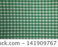 Green gingham fabric texture background 141909767