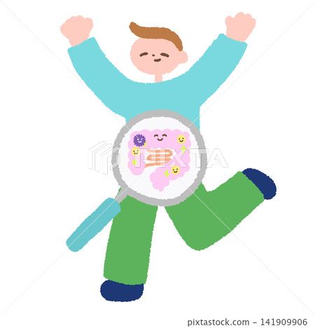腸道健康的人的示意圖 腸道健康的人的示意圖 141909906
