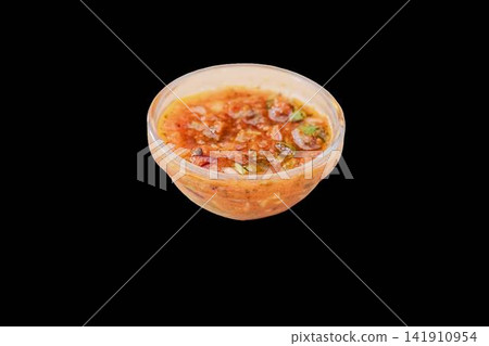 Spicy tomato salsa dip in glass bowl Spicy tomato salsa dip in glass bowl 141910954