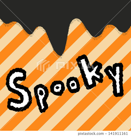 Halloween "Spooky" lettering design (drip-style with striped background) 141911161