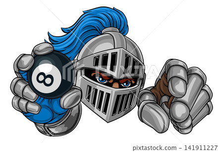 Medieval Knight 8 Ball Pool Billiards Team Mascot Medieval Knight 8 Ball Pool Billiards Team Mascot 141911227