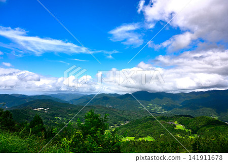 View from Hachimaki Observatory on Torokawa Mountain in Kami Town, Hyogo Prefecture. View from Hachimaki Observatory on Torokawa Mountain in Kami Town, Hyogo Prefecture. 141911678