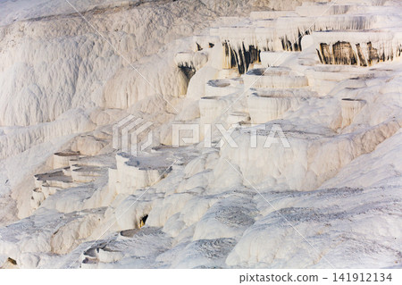 White terraced baths of Pamukkale thermal springs, Turkey White terraced baths of Pamukkale thermal springs, Turkey 141912134