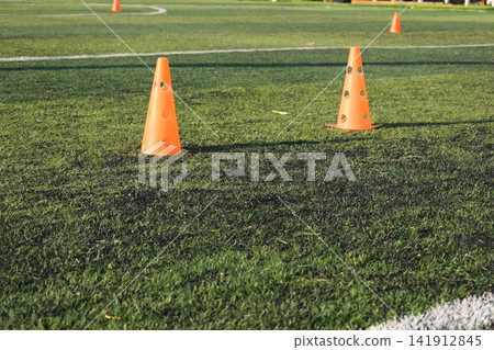 soccer equipment sport for training team on artificial grass soccer equipment sport for training team on artificial grass 141912845