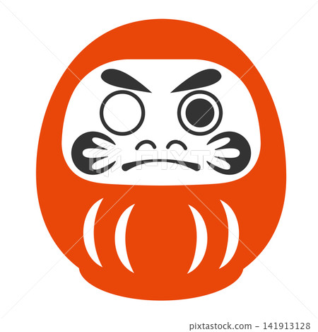 一幅描繪達摩不倒翁的插圖，其中一隻眼睛被畫了出來。 141913128