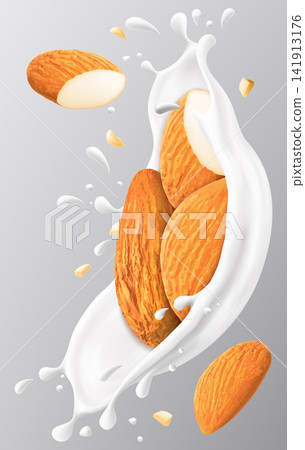 almond milk in the form of almonds almond milk in the form of almonds 141913176