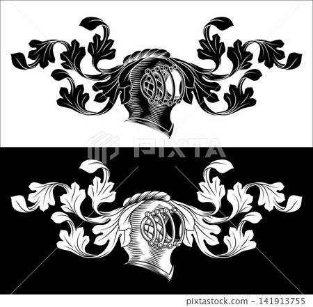 Knight Helmet Coat Arms Medieval Crest Heraldry Knight Helmet Coat Arms Medieval Crest Heraldry 141913755