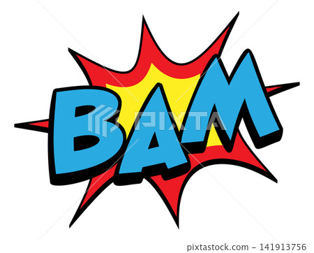 BAM Comic Book Pop Art Explosive Speech Bubble BAM Comic Book Pop Art Explosive Speech Bubble 141913756