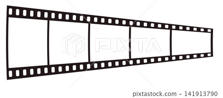 Film Strip Frame In Perspective. Panoramic Movie Negative Horizontal Tape With Blank Photo Placeholders. Vector Illustration. Isolated On White Background. Film Strip Frame In Perspective. Panoramic Movie Negative Horizontal Tape With Blank Photo Placeholders. Vector Illustration. Isolated On White Background. 141913790