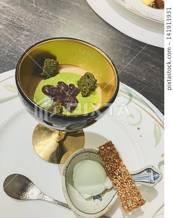 日式抹茶紅豆沙甜點 日式抹茶紅豆沙甜點 141913931