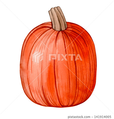 Autumn pumpkin. Watercolor clipart, vintage illustration. Autumn pumpkin. Watercolor clipart, vintage illustration. 141914005