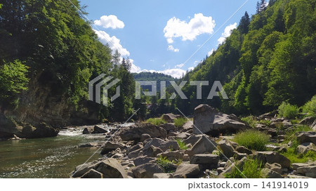 Mountain river Prut in Yaremche, Ivano-Frankivsk region, Ukraine Mountain river Prut in Yaremche, Ivano-Frankivsk region, Ukraine 141914019