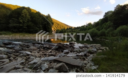 Mountain river Prut in Yaremche, Ivano-Frankivsk region, Ukraine Mountain river Prut in Yaremche, Ivano-Frankivsk region, Ukraine 141914179
