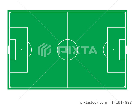 Green soccer field top view vector illustration 141914888