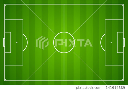 Striped soccer field top view vector illustration Striped soccer field top view vector illustration 141914889