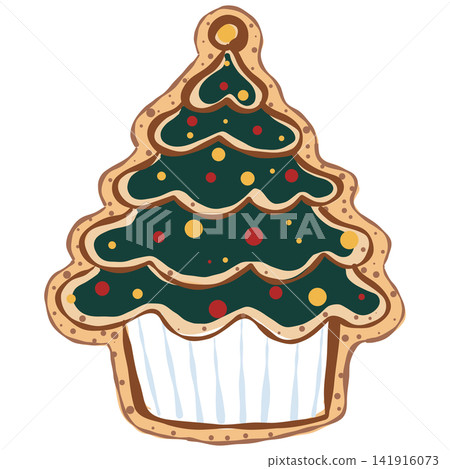 Christmas Tree Gingerbread Cookie in Cupcake Wrapper Christmas Tree Gingerbread Cookie in Cupcake Wrapper 141916073