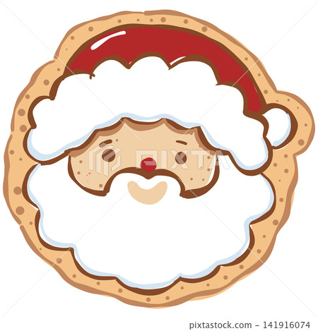 Santa Claus Gingerbread Cookie with Christmas Icing 141916074