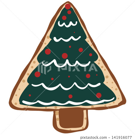 Christmas Tree Gingerbread Cookie with Green Icing Christmas Tree Gingerbread Cookie with Green Icing 141916077