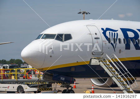 East Midlands Airport, Nottingham, UK, July 20, 2026: Malta Air Boeing 737 aircraft airplane parked on the airport apron East Midlands Airport, Nottingham, UK, July 20, 2026: Malta Air Boeing 737 aircraft airplane parked on the airport apron 141916297