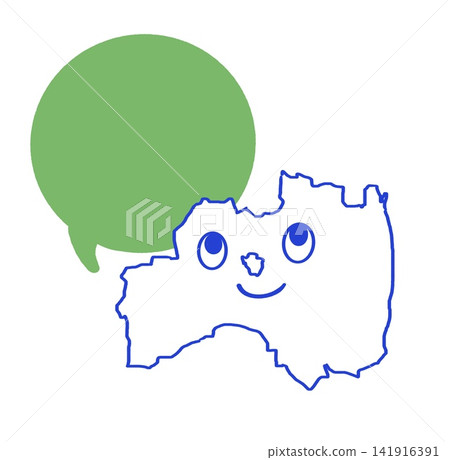 Cute hand-drawn speech bubble of Fukushima Prefecture Cute hand-drawn speech bubble of Fukushima Prefecture 141916391