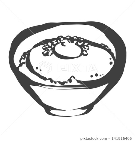Hand-drawn brushstroke style illustration of grated yam rice Hand-drawn brushstroke style illustration of grated yam rice 141916406