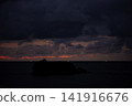 Fishing lights and the sunset sky 141916676