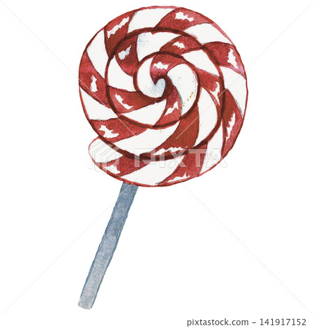 Peppermint Lollipop Watercolor Clipart 141917152