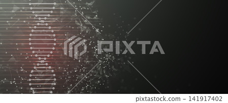 Futuristic science and trchnology background, DNA strands, connected neural web Futuristic science and trchnology background, DNA strands, connected neural web 141917402