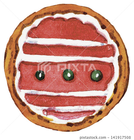 Red White Christmas Cookie Watercolor Red White Christmas Cookie Watercolor 141917508