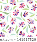 Floral seamless pattern. Flower bloom background. Flourish garden texture with flowers. 141917529
