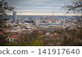 Budapest Cityscape from Hilltop with Foreground Trees and Hillside Buildings 141917640