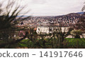 Budapest Cityscape from Hilltop with Foreground Trees and Hillside Buildings 141917646