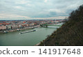 Budapest Danube River Chain Bridge and Parliament Aerial Panorama View 141917648