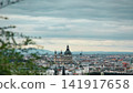 Budapest Cityscape from Hilltop with Foreground Trees and Hillside Buildings 141917658