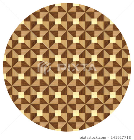 Repeating Walnut and Pine Wood Marquetry Compass Star Parquet Floor Repeating Walnut and Pine Wood Marquetry Compass Star Parquet Floor 141917718