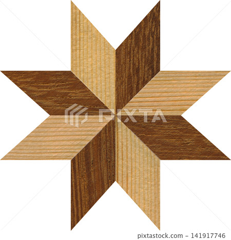 Walnut and Pine Wood Marquetry Compass Star Parquet Pattern Texture Walnut and Pine Wood Marquetry Compass Star Parquet Pattern Texture 141917746