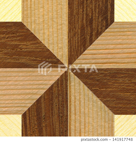 Walnut and Pine Wood Marquetry Compass Star Parquet Pattern Texture Walnut and Pine Wood Marquetry Compass Star Parquet Pattern Texture 141917748
