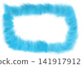 A transparent PNG image of a fluffy speech bubble frame made of light blue clouds. 141917912