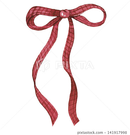 Red Christmas Ribbon Bow 141917998