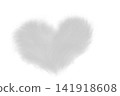 Fluffy heart-shaped illustration made of white clouds (Transparent PNG image) 141918608