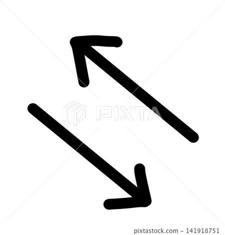 The exchange icon features two thin arrows positioned diagonally, pointing to the left and bottom right. The exchange icon features two thin arrows positioned diagonally, pointing to the left and bottom right. 141918751