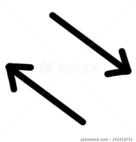 The exchange icon is represented by two thin arrows pointing to the upper left and lower right. The exchange icon is represented by two thin arrows pointing to the upper left and lower right. 141918752