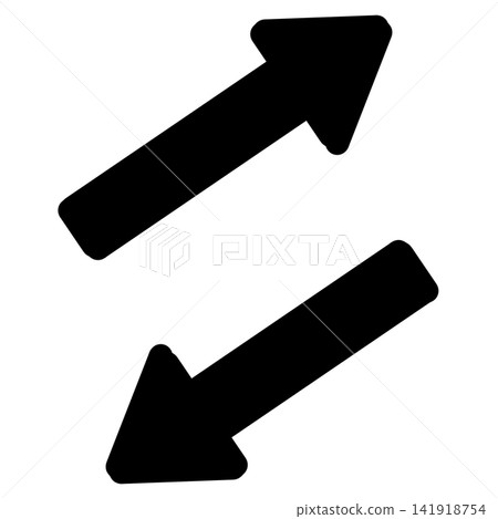 The exchange icon is represented by thick arrows pointing to the upper right and lower left. The exchange icon is represented by thick arrows pointing to the upper right and lower left. 141918754
